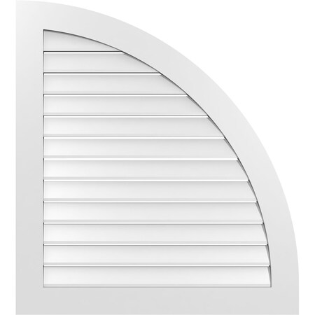 Ekena Millwork Quarter Round Top Right Surface Mount PVC Gable Vent w/ 3-1/2"W x 1"P Standard Frame, 36"W x 40"H GVPQR36X4001SF